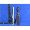 Image 1 : Vintage Fixed Blade Knife with Stag Handle and Sheath