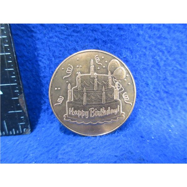 .999 Fine Copper One AVDP Ounce - Happy Birthday Coin