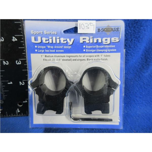 NEW - B-Square 1" Medium 3/8" Dovetail Scope Rings