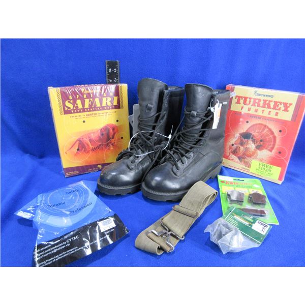 Lot of Misc. - Boots, Holster, Rings, CD-ROM, Ammo Belt