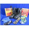 Image 1 : Lot of Misc. - Boots, Holster, Rings, CD-ROM, Ammo Belt