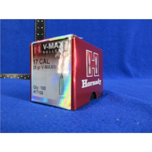 NEW - 17 Cal. .172" 25gr V-Max Hornady Bullets - Box of 100