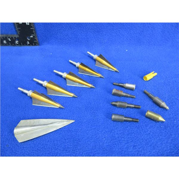 5 Archery Broadheads and 5 Assorted Field Points