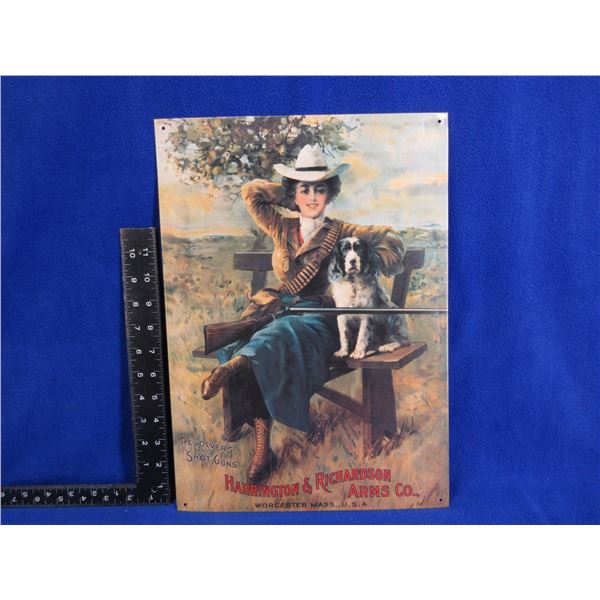 Harrington & Richardson Arms Co. Tin Sign - 16" x 11 1/2"