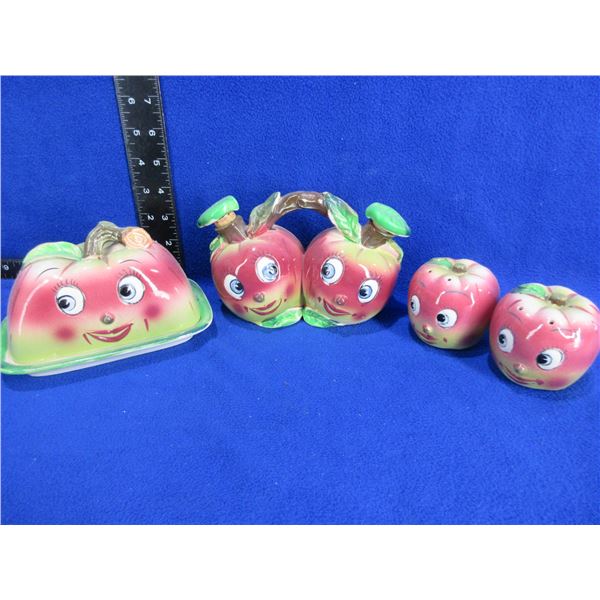 Vintage Ceramic Salt & Pepper, Butter and Oil & Vinegar