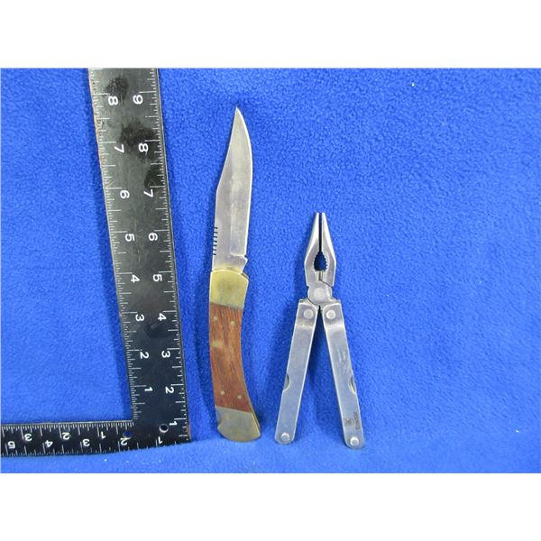 Folding Lock Blade Knife (3 1/2" Blade) and Multi-Tool Plier