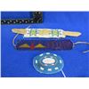 Image 1 : Native American Beadwork - Belt Buckle, 2 Wrist Straps