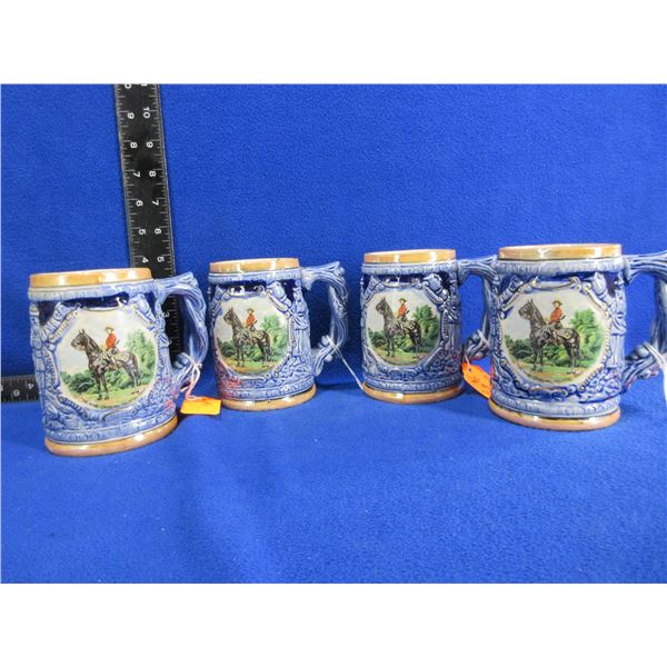 4 RCMP Mugs - Elbro Japan - Hand Decorated