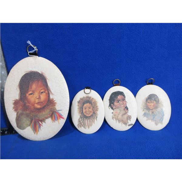 4 Pieces Hand Crafted Folk Art - Mary Lott, Grande Prairie