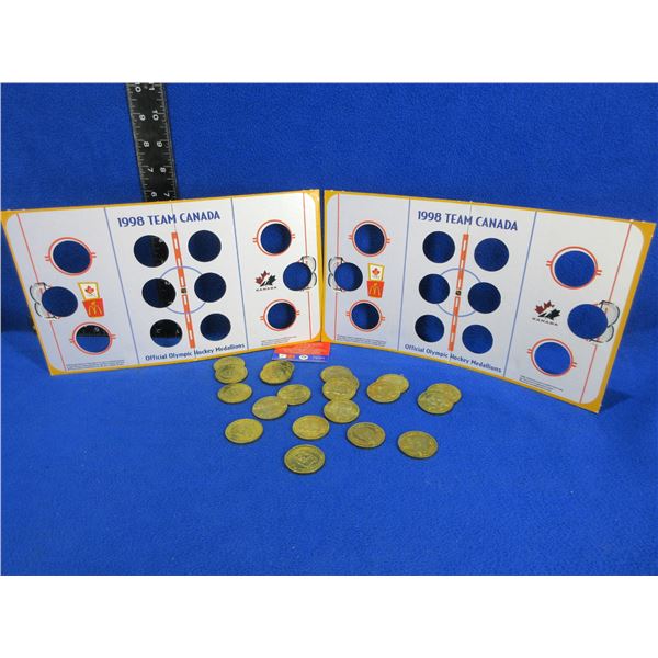 20 - 1998 Team Canada Olympic Hockey Medallions with Cards
