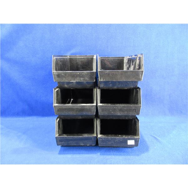 6 Stackable Plastic Storage Bins
