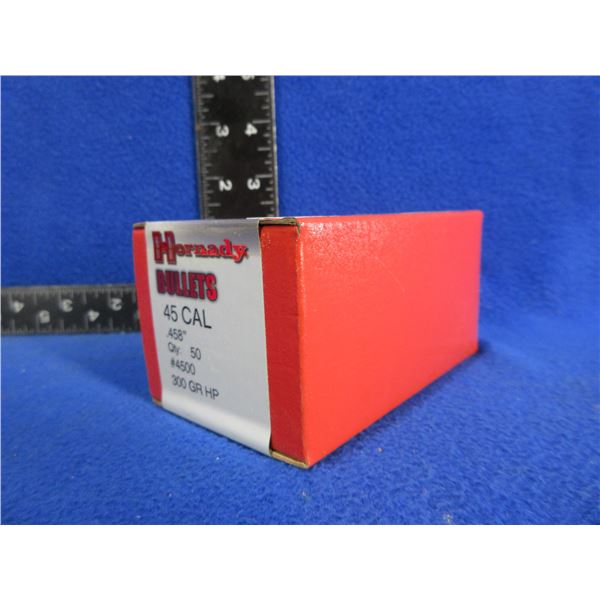 45 Cal. .458" 300gr HP Hornady Bullets - Sealed Box of 50