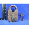 Image 1 : Vintage Padlock with 2 Keys - Marked "Yuma Territorial Prison 145"