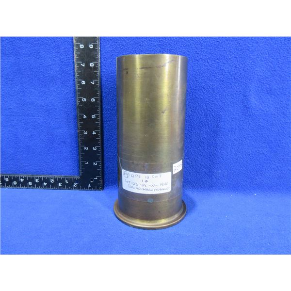 Brass Shell Casing - Marked "12Pr 12 CWT 1940 Lot 183