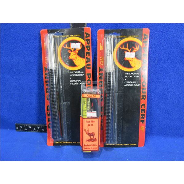 NEW - 2 Deer Grunt Calls and Fawn Bleat Pocket Call