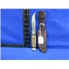 Image 2 : Fixed Blade Knife with Stag Handle and Leather Sheath