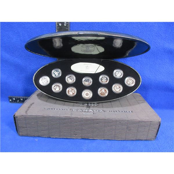 Royal Canadian Mint 25 Cent Millennium 2000 - 12 Coin Set