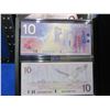 Image 2 : Bank of Canada 2 Uncirculated 10 Dollar Paper Bills 1989 & 2001