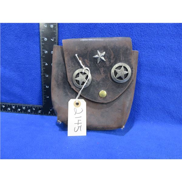 Vintage Leather Possibles/Ammo Bag with Star and Badges