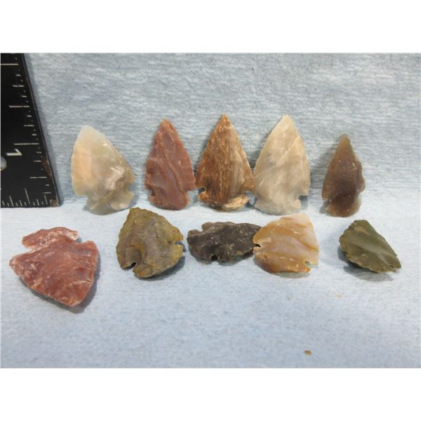 10 Arrowheads - Approx. 1" to 1 1/2" Length