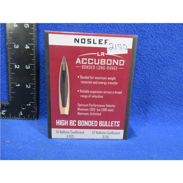 6.5MM .264" 142gr Spitzer Nosler LR Accubond Bullets