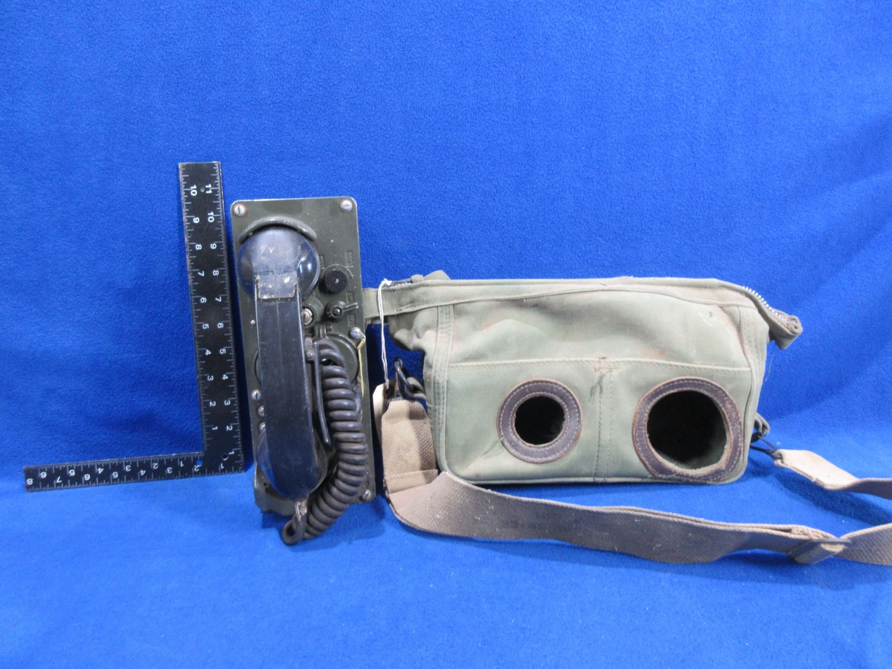 Vintage Military Wind Up Field Phone with Carry Case