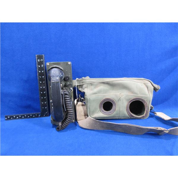 Vintage Military Wind Up Field Phone with Carry Case