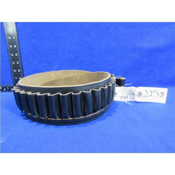 Levy's 410 Ga. Leather Shotshell Belt - Medium, Black, 40" Total Length