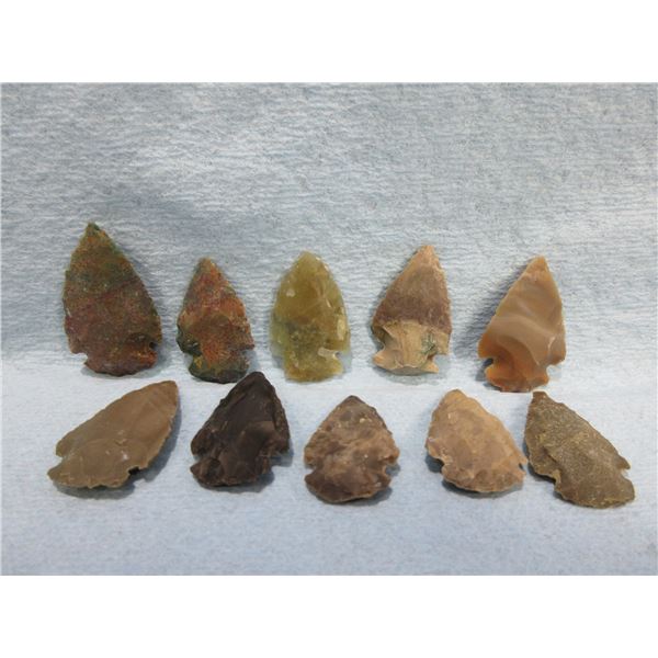 10 Arrowheads - Approx. 1" to 1 1/2" Length