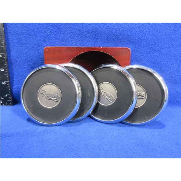 Remington Coasters with Wood Holder - Set of 4