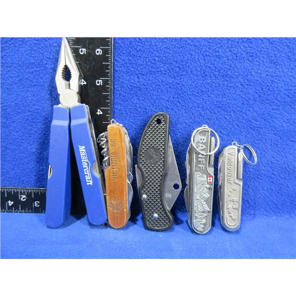 3 Swiss Army Style Knives, Folding Lock Knife & Multi-Tool Pliers