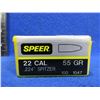 Image 2 : 22 Cal. .224" 55gr Spitzer Speer Bullets - Sealed Box of 100