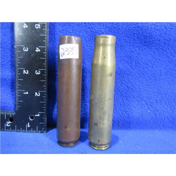 2 - 20MM Shell Casings - 1 is Brass, 1 Appears to be Copper