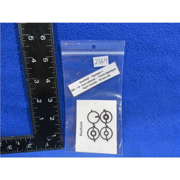 4 Redfield Olympic Front Aperture Sight Inserts - 18MM
