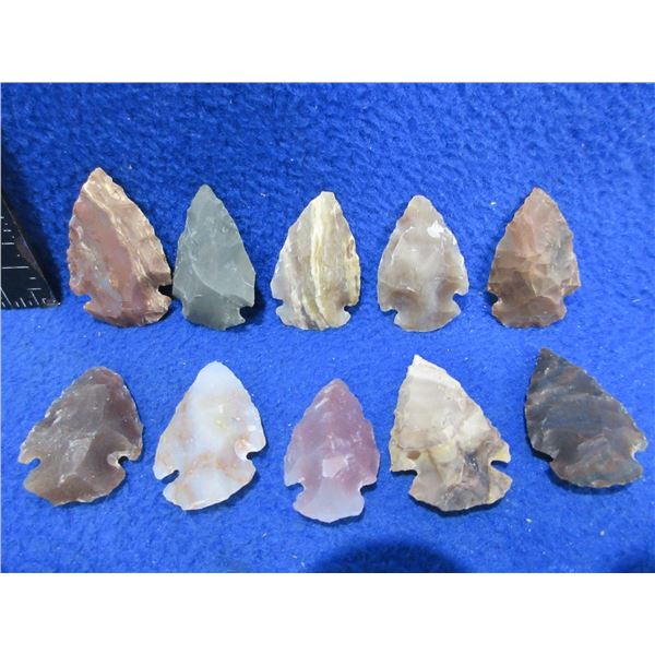 10 Arrowheads - Approx. 1" to 1 1/2" Length