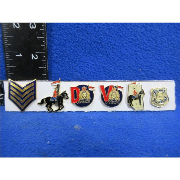 6 Vintage RCMP Pins