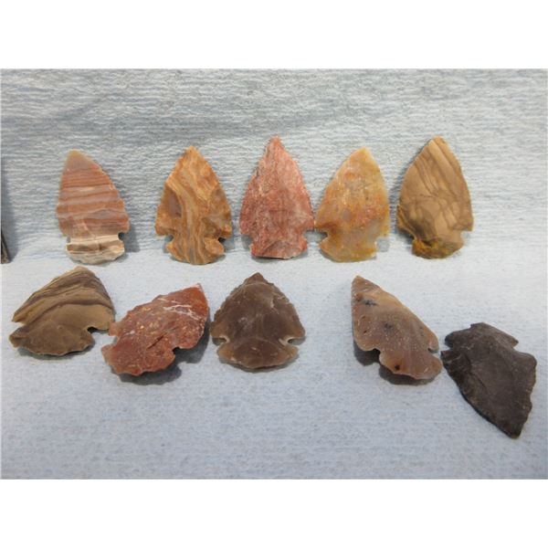 10 Arrowheads - Approx. 1" to 1 1/2" Length