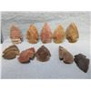 Image 1 : 10 Arrowheads - Approx. 1" to 1 1/2" Length