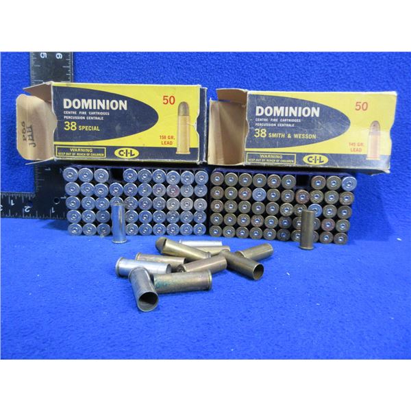 Brass Only - 38 Spl Unprimed - 2 Boxes of 50, Bag of 11