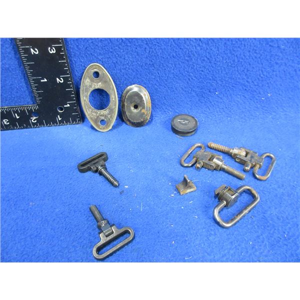 Lot of Misc. Gun Parts - Swivels, Sight, Turret Cap, Etc.