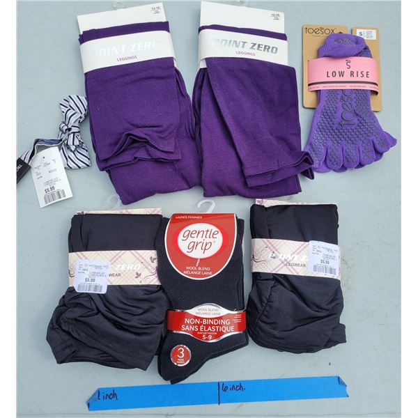 Clothing Accessory Lot - 4x Leggings, Socks, Bow Tie - Various Sizes