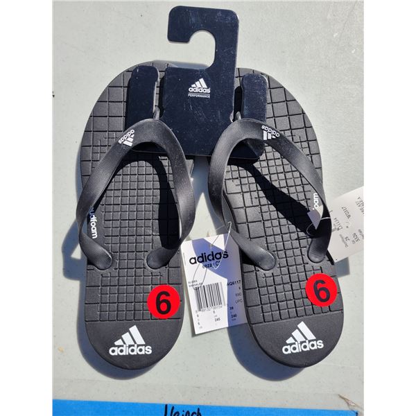 Adidas Black Flip Flops - Sz 6