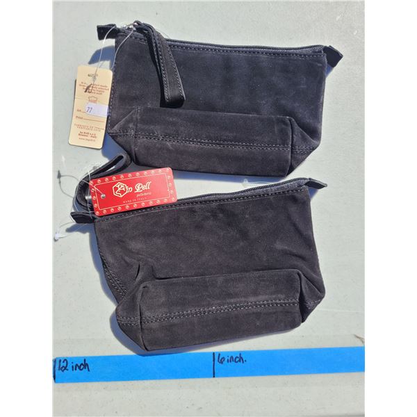 Lot of 2 In Pell Made in Italy Black Leather Purses