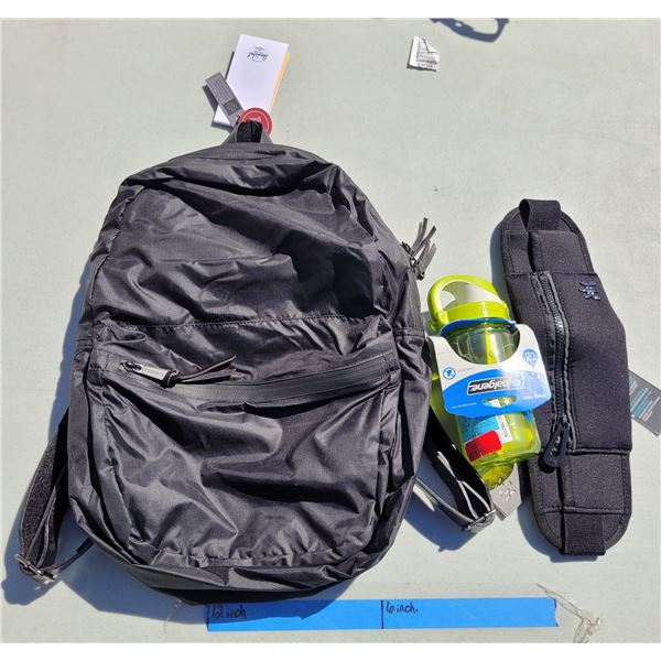 Herschel Back Pack, Kyodan Waist Pack, Water Bottle