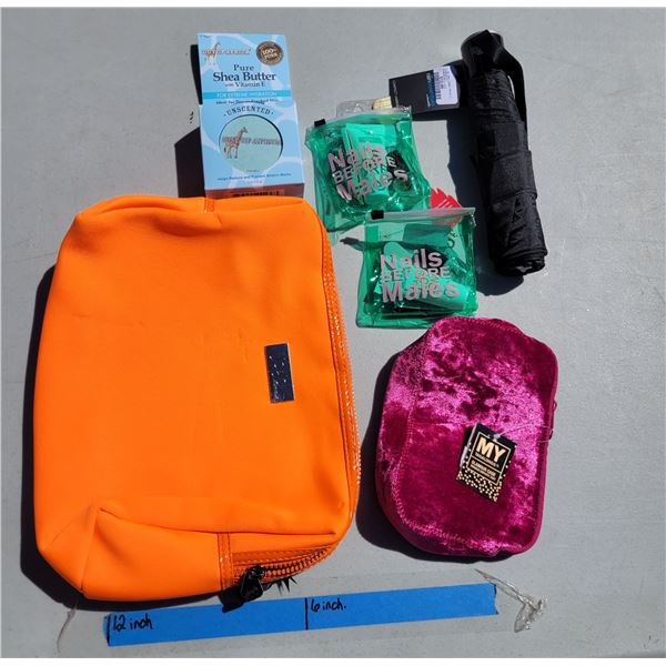 Umbrella, My Tagalongs Case, Jo & Jo make Up Bag +
