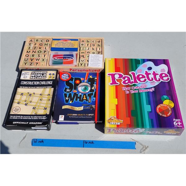 Childrens Lot - Palette, Spot What, Guiness World Records, Melissa & Doug Wooden Block Set