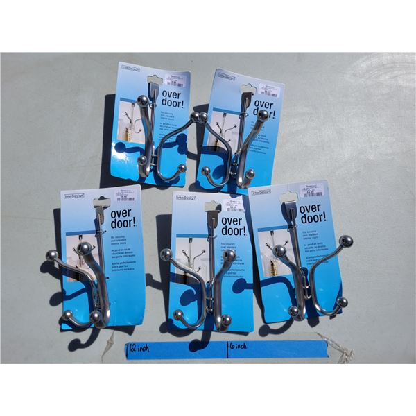 Lot of 5 Over Door! Hooks - Substansial weight to them!