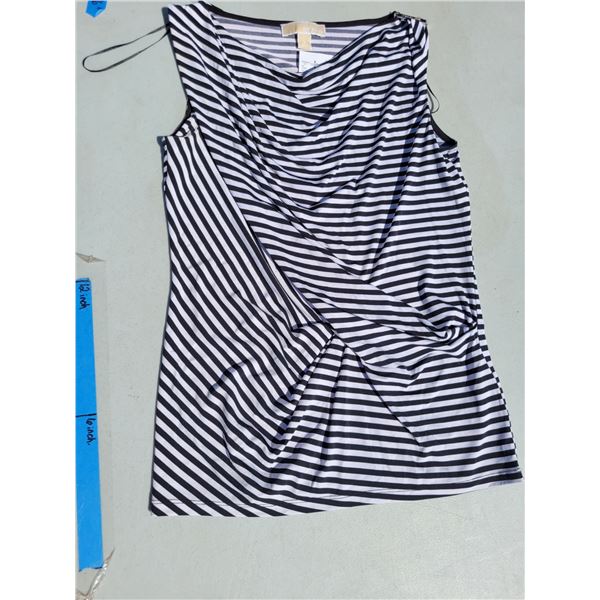 Michael Kors Black & Whiet Striped Top - Sz small