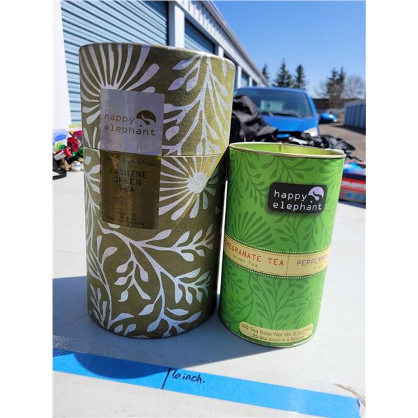 Lot of 2 Happy Elephant Tea - Green Tea & Pomegranate Tea