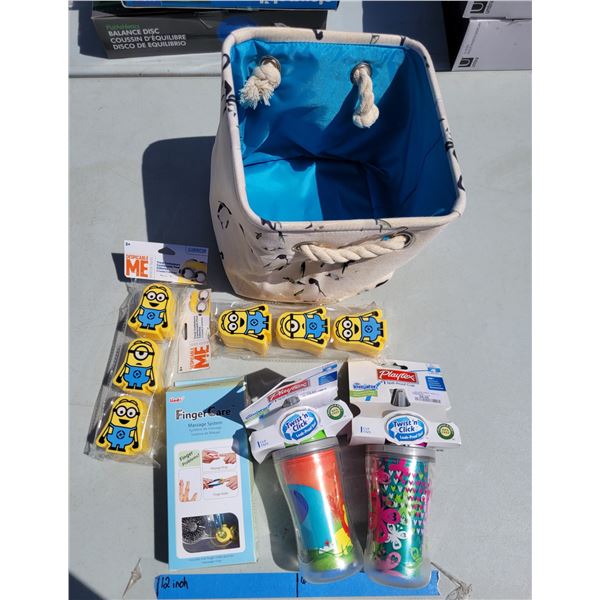 Misc Lot - Despicable Me, Finger Massager, Cloth Basket +